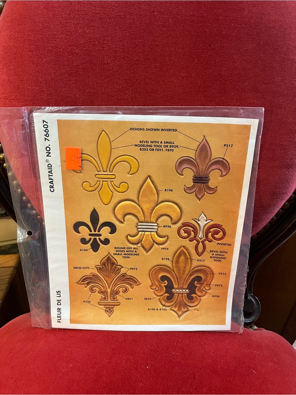 Craftaid No. 76607 Leather Tooling Template Fleur de Lis Crafting Leather Making